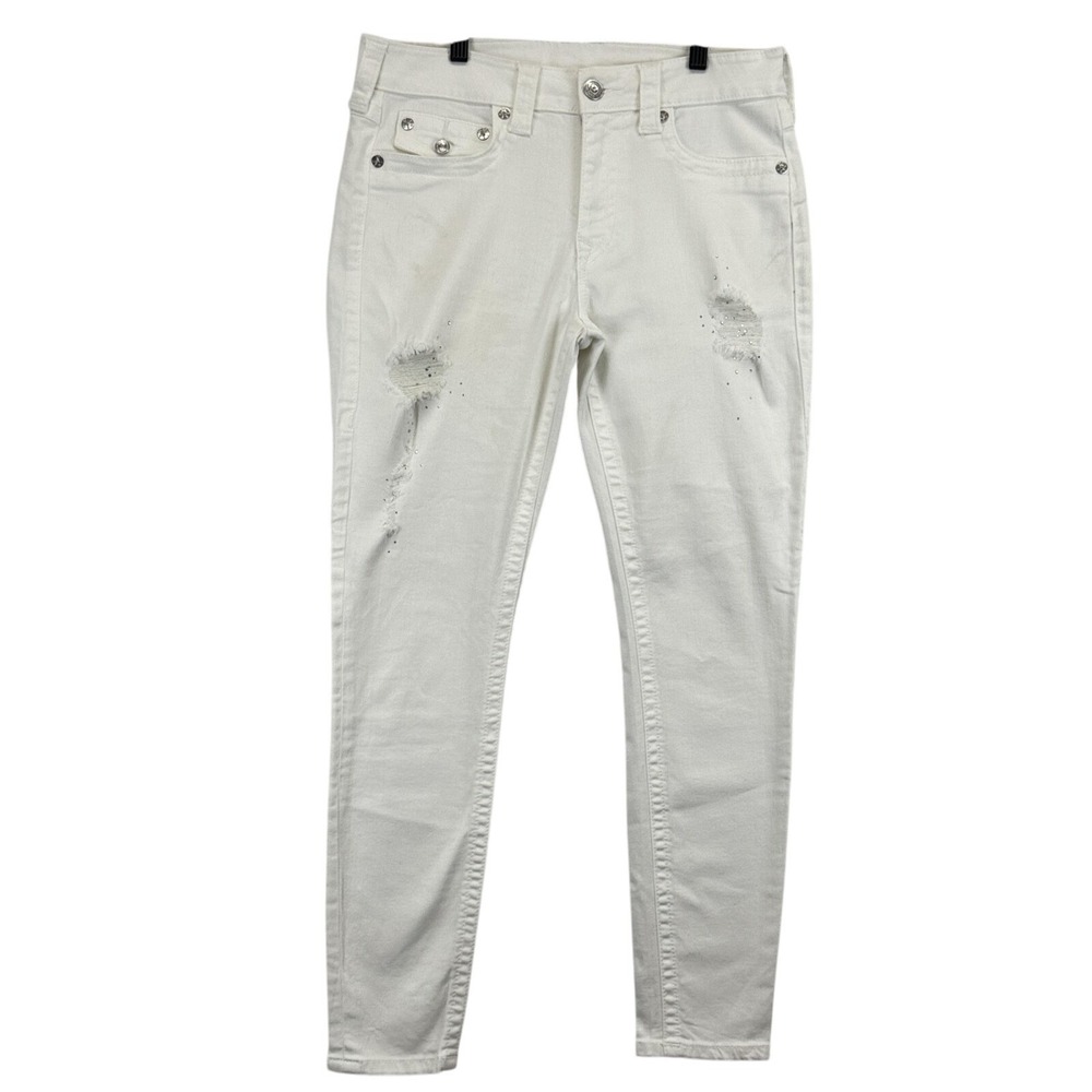 Women's White Distressed Jeans